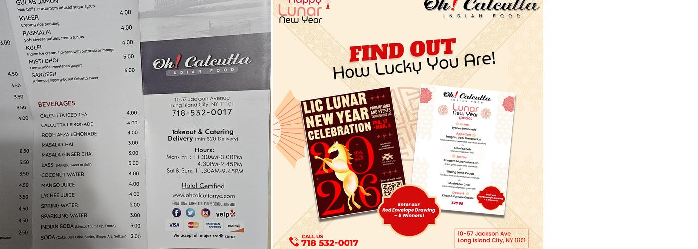 Oh! Calcutta Menu