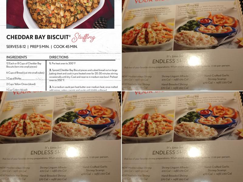 Red Lobster Menu