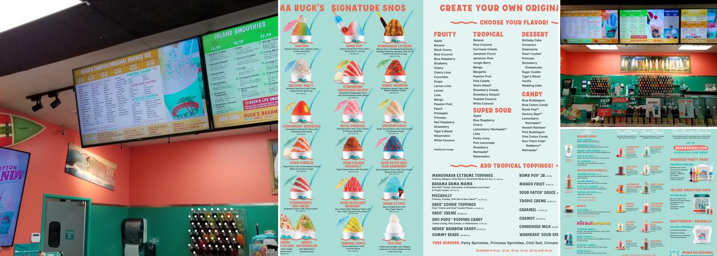 Bahama Buck's - Mesa S Signal Butte Road Menu