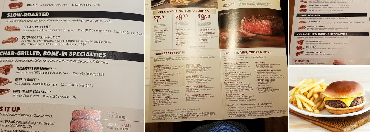 Outback Steakhouse Menu