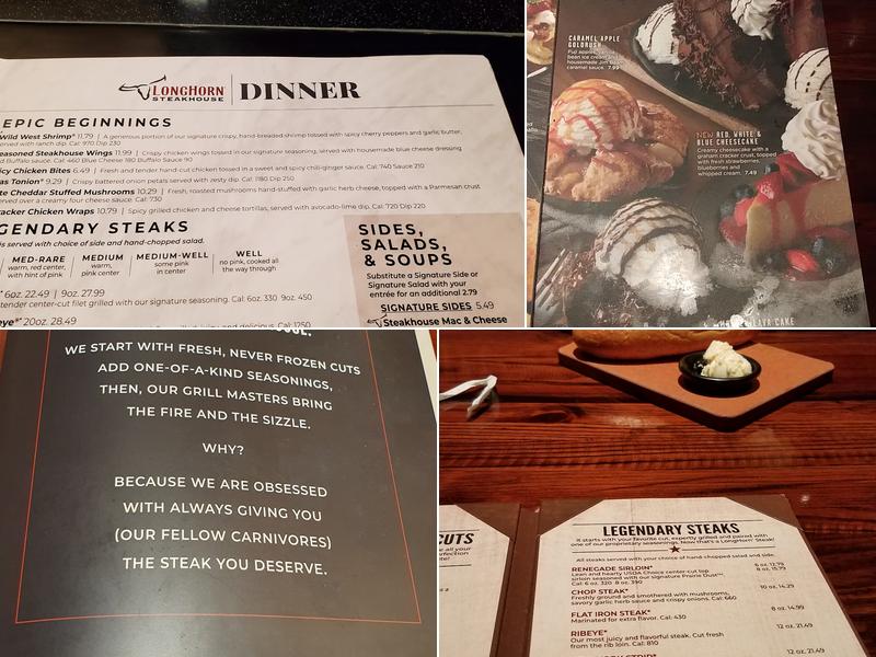 LongHorn Steakhouse Menu