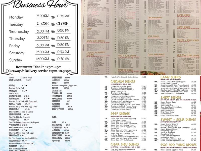 Golden Chopsticks Chinese Restaurant & Takeaway Menu