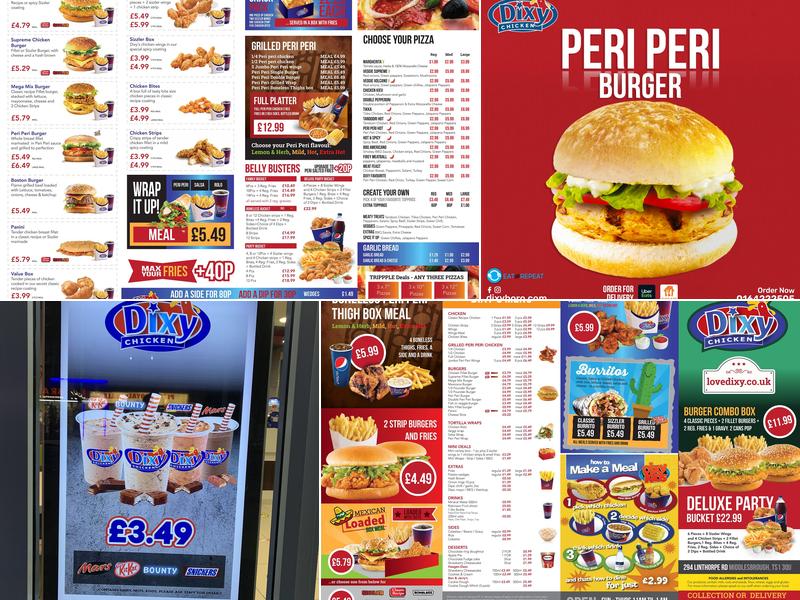 Dixy Chicken Middlesbrough Menu