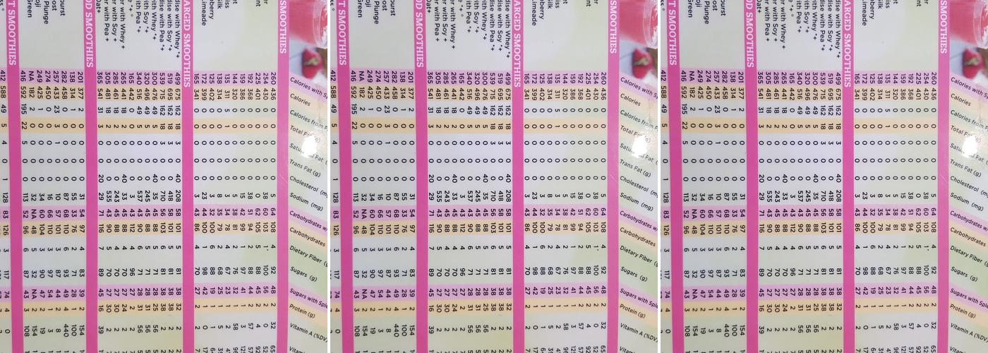 Tropical Smoothie Cafe Menu