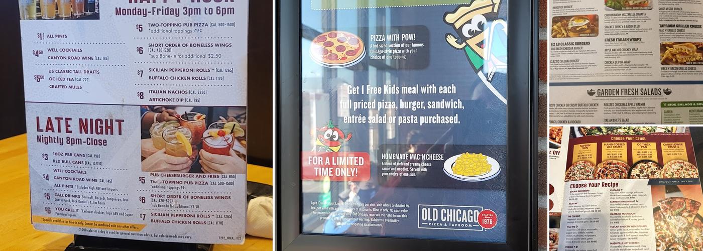Old Chicago Pizza + Taproom Menu