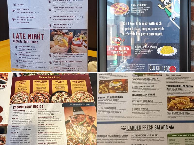 Old Chicago Pizza + Taproom Menu