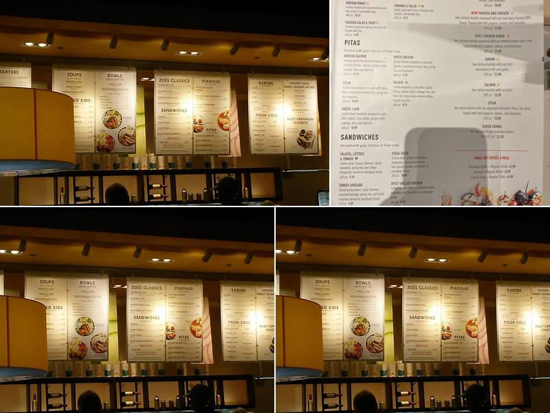 Zoës Kitchen Menu
