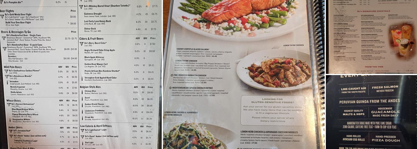 BJ's Restaurant & Brewhouse Menu