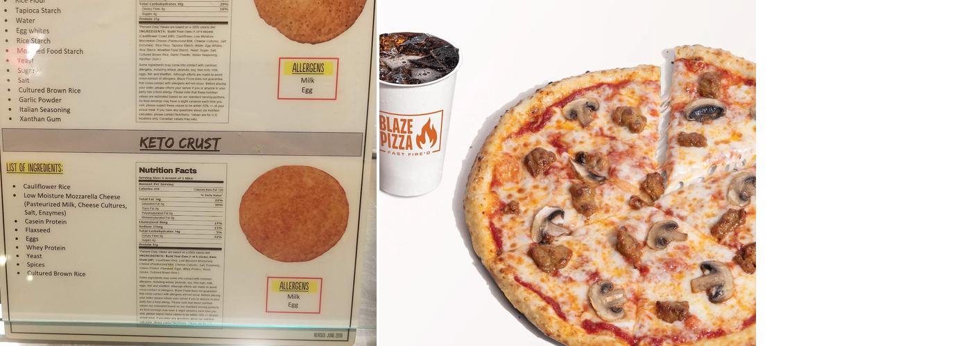 Blaze Pizza Menu