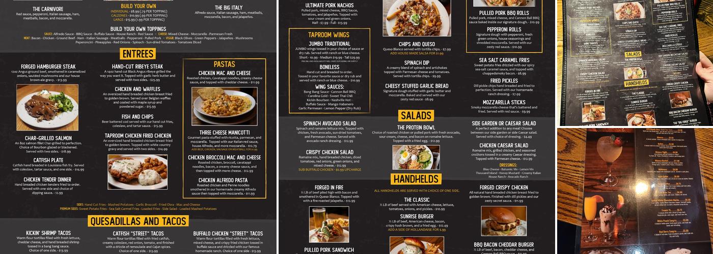 Brick and Forge Taproom Menu