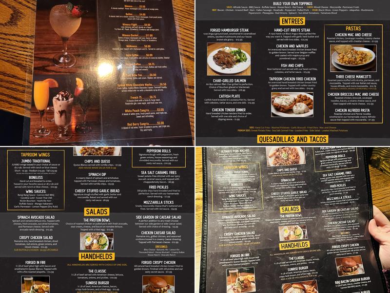 Brick and Forge Taproom Menu