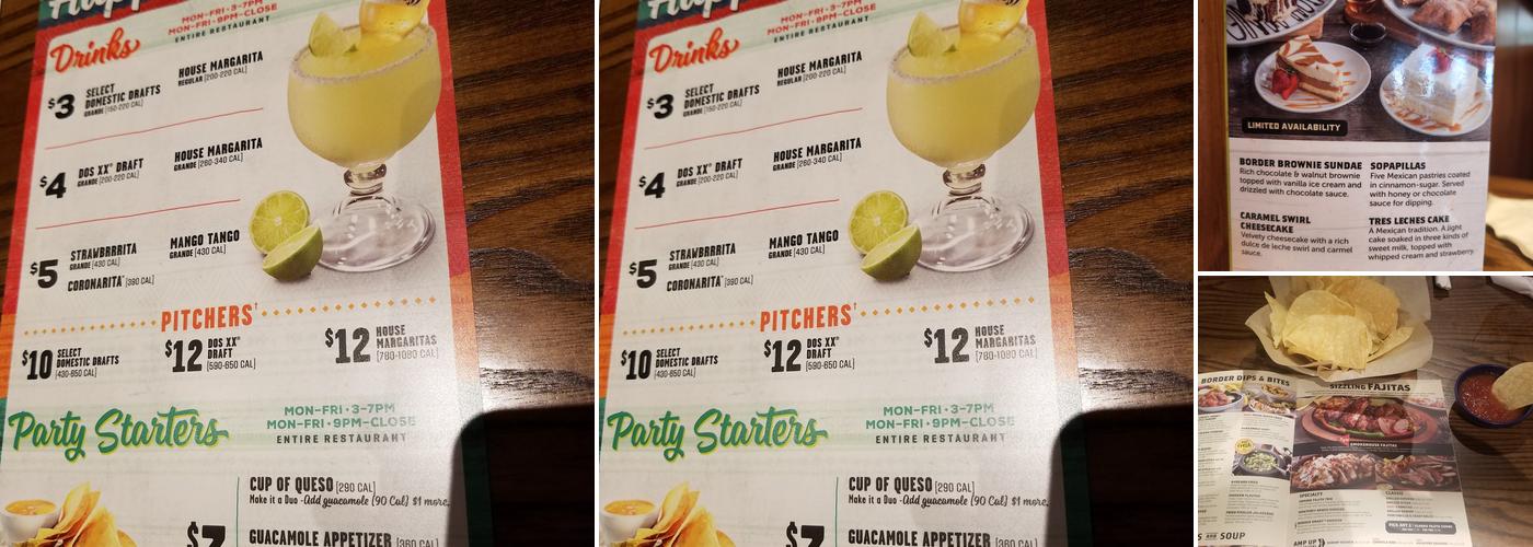 On The Border Mexican Grill & Cantina Menu