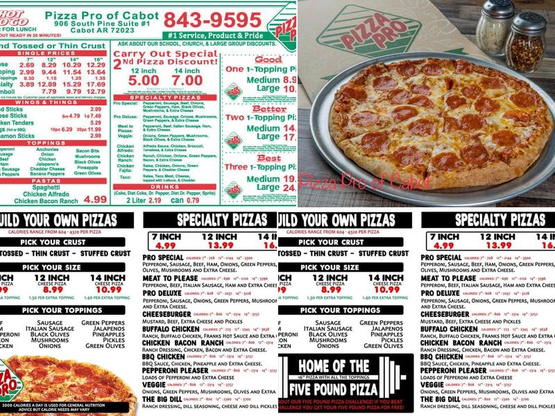 Pizza Pro Menu