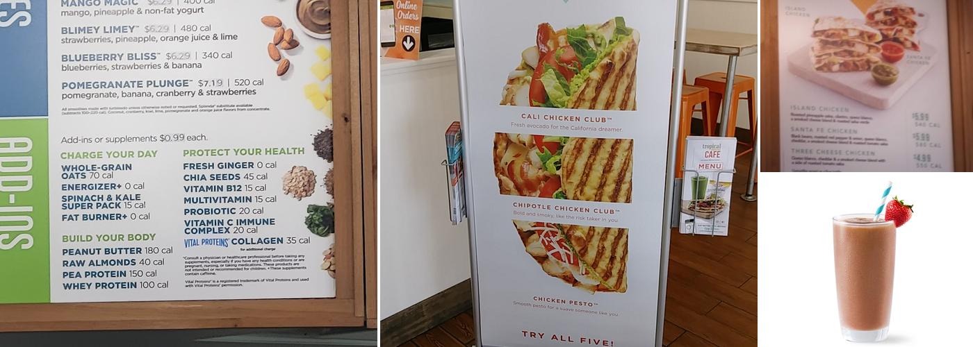 Tropical Smoothie Cafe Menu