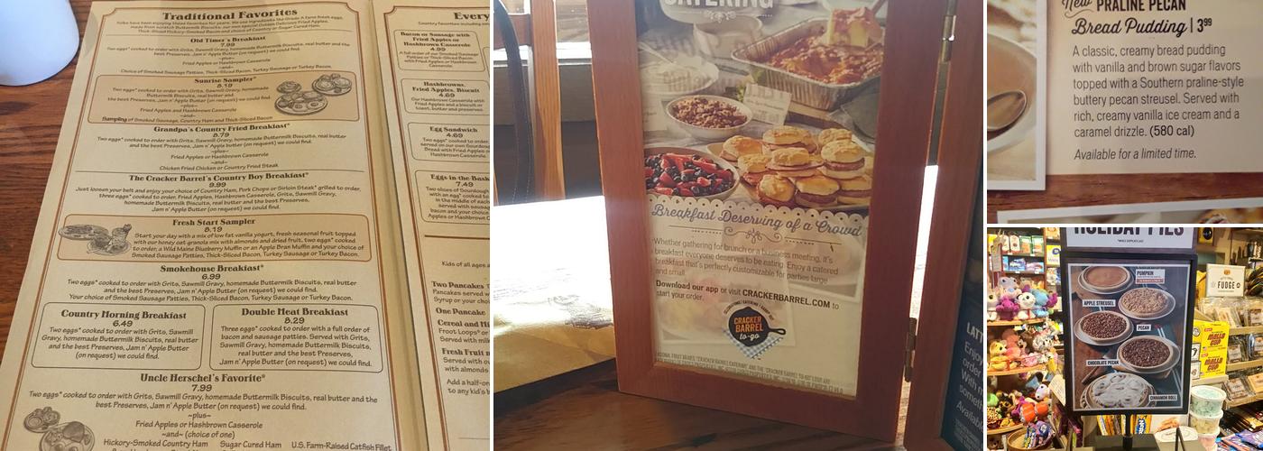 Cracker Barrel Old Country Store Menu