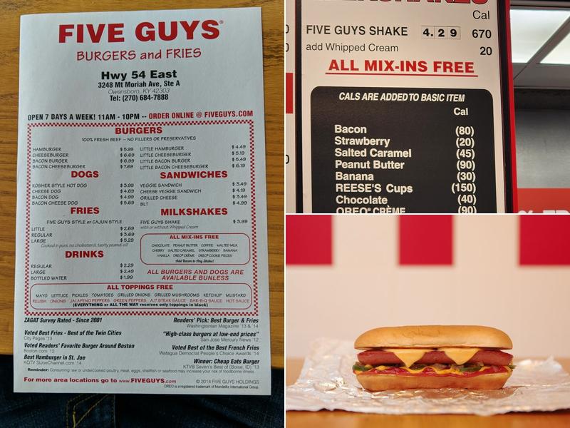 Five Guys Menu