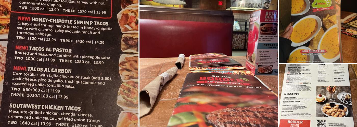 On The Border Mexican Grill & Cantina Menu