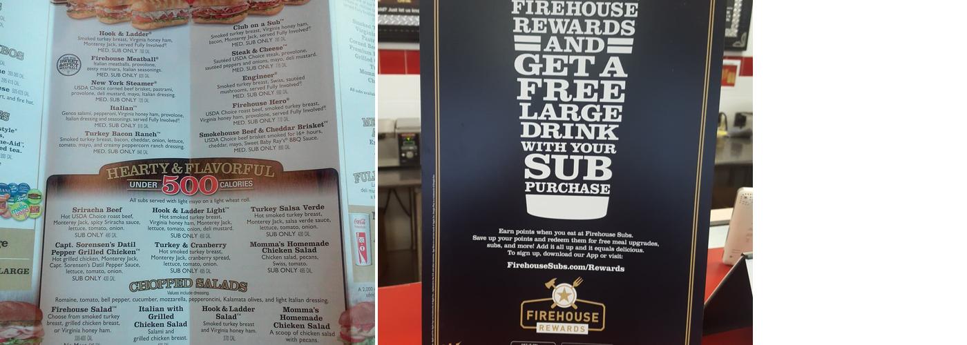 Firehouse Subs Owensboro Menu