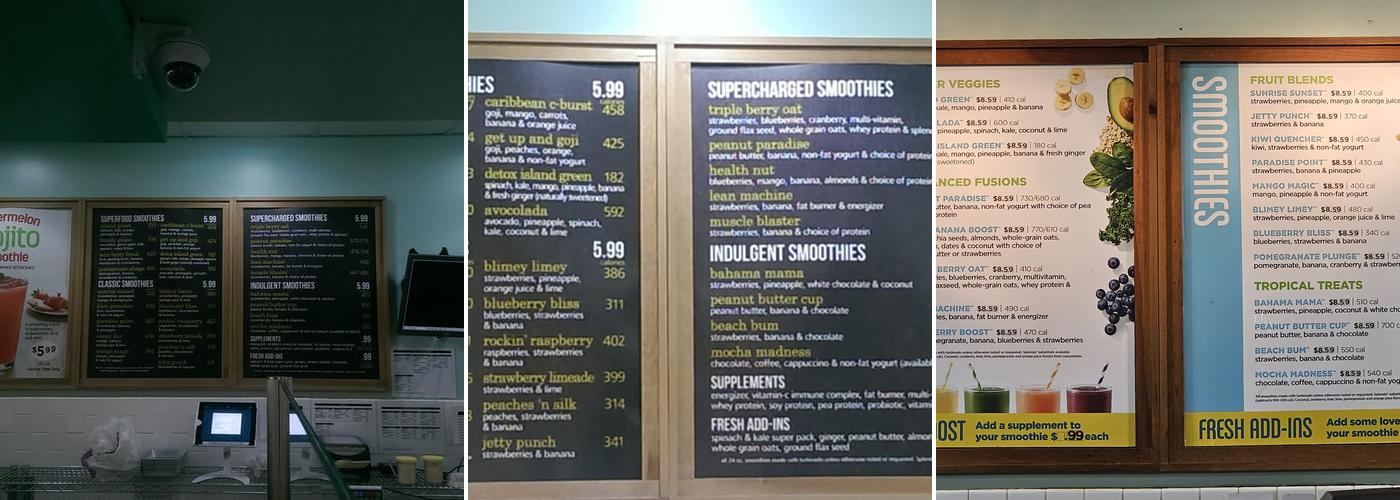 Tropical Smoothie Cafe Menu