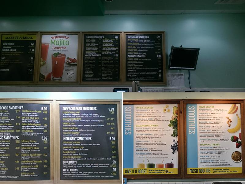 Tropical Smoothie Cafe Menu