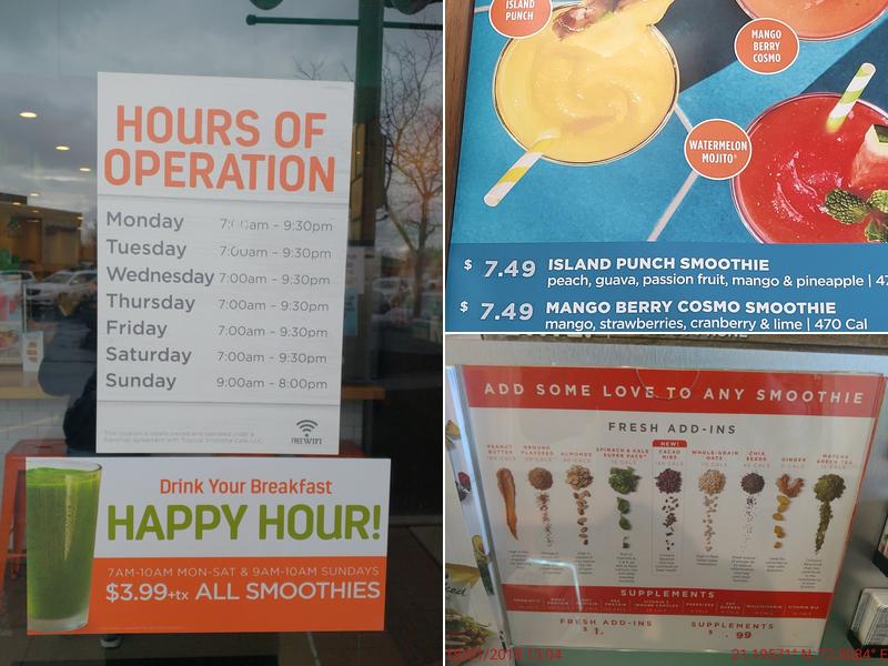 Tropical Smoothie Cafe Menu