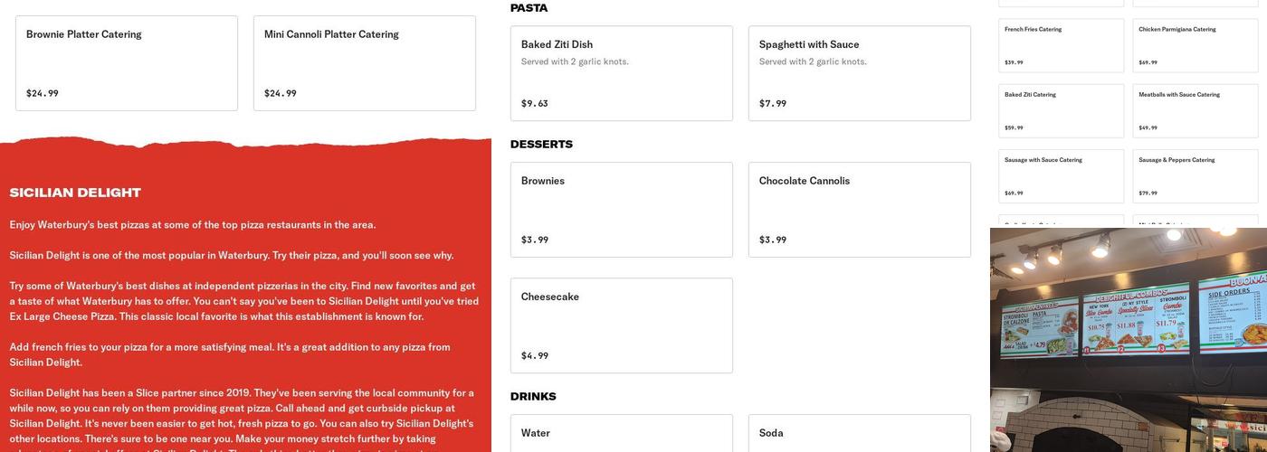 Sicilian Delight Menu