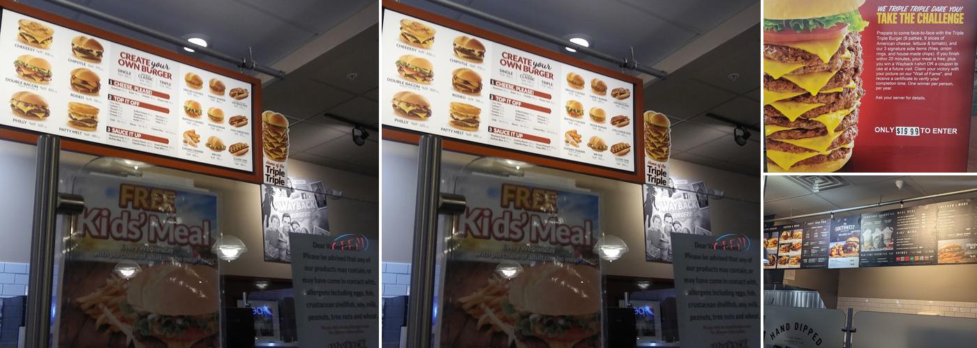 Wayback Burgers Menu