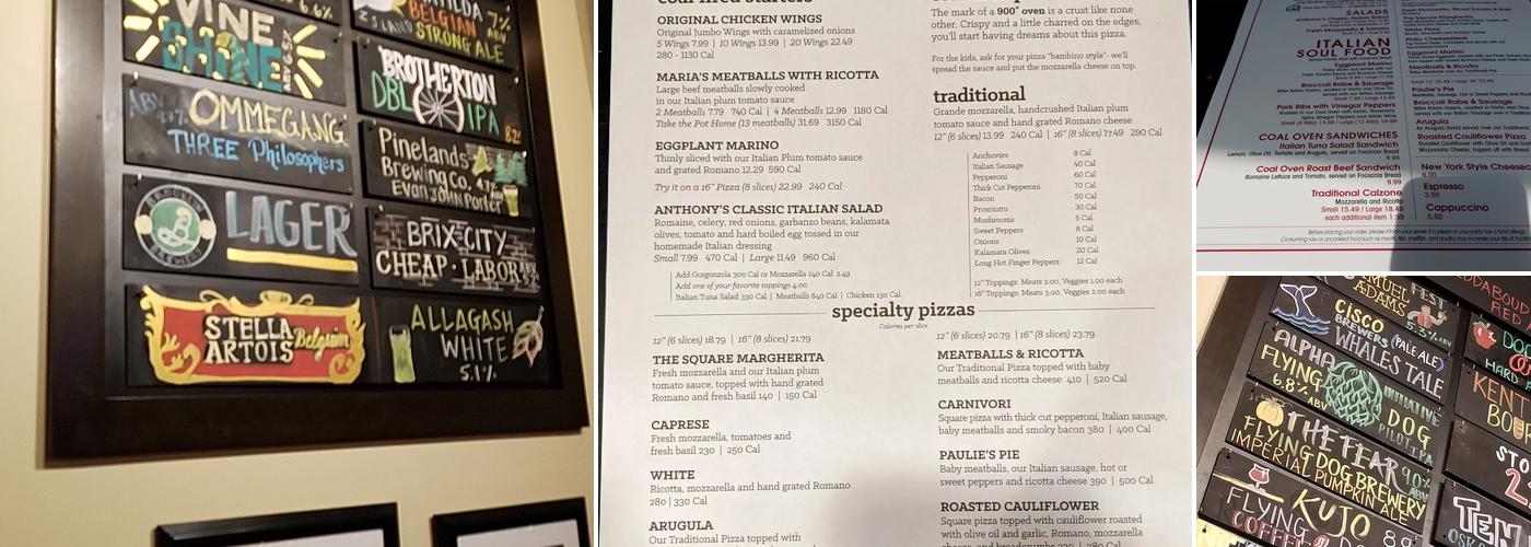 Anthony's Coal Fired Pizza & Wings Menu