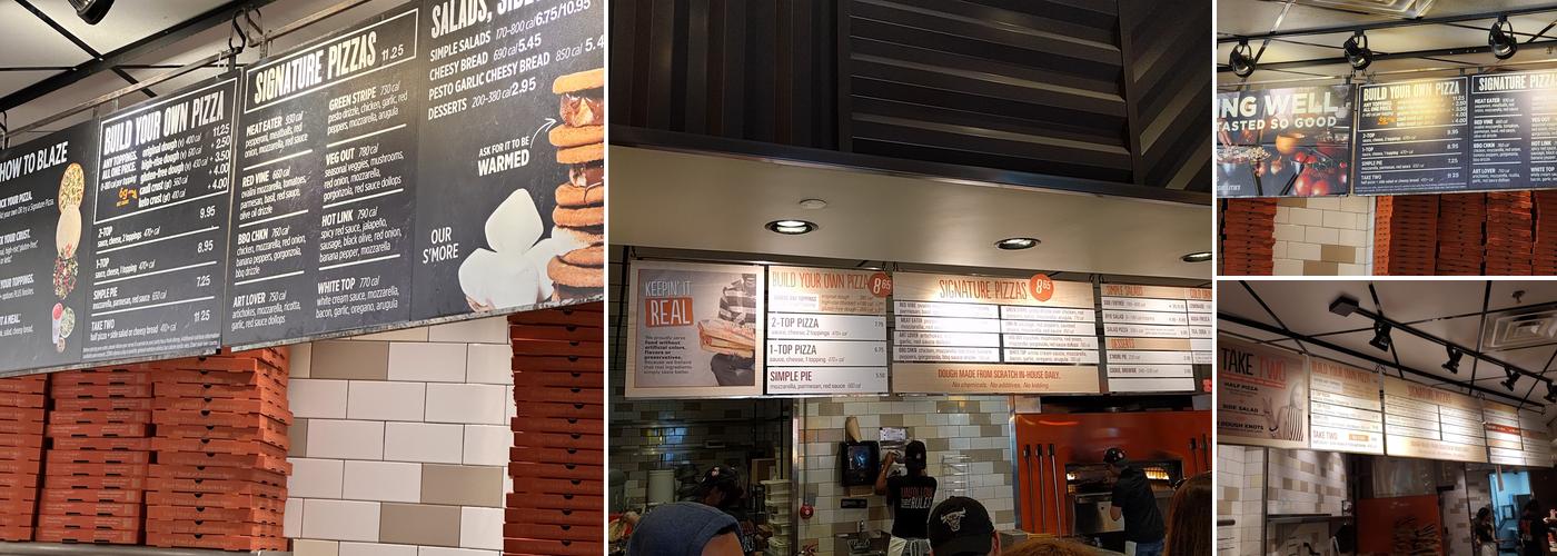 Blaze Pizza Menu