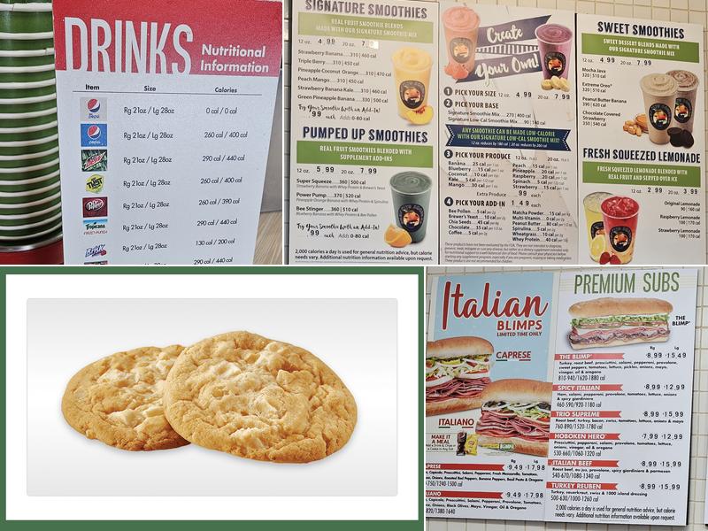 Blimpie Menu