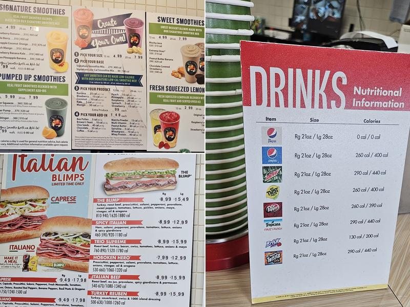 Blimpie Menu
