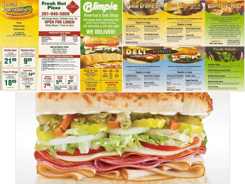 Blimpie Menu