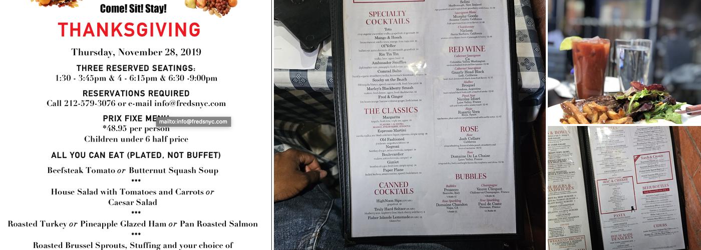 Fred's Menu
