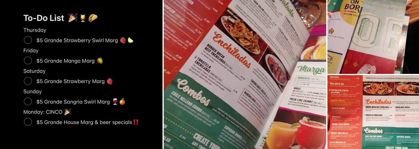 On The Border Mexican Grill & Cantina Menu