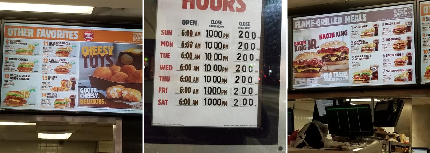 Burger King Menu