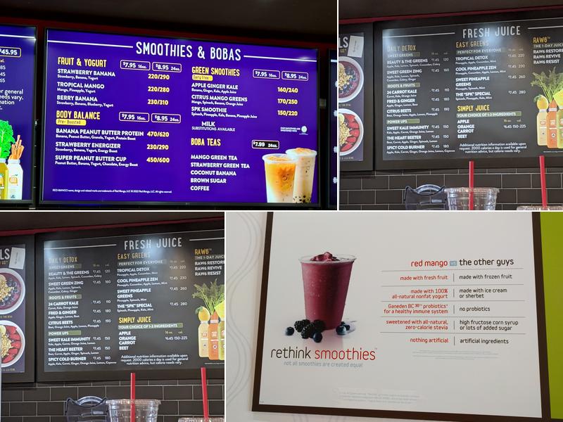 Red Mango Menu