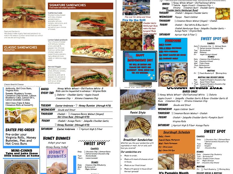 Great Harvest Bread Company Menu