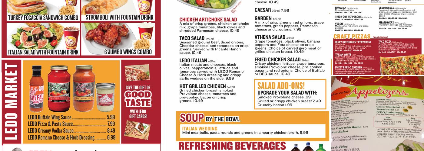 Ledo Pizza Marlow Heights, MD Menu