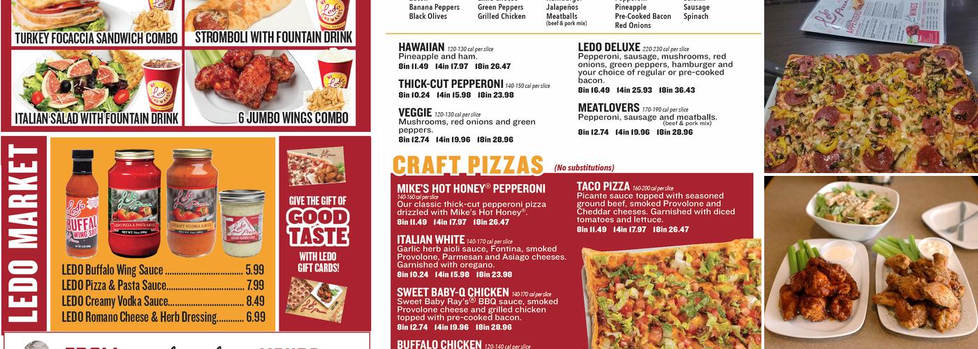 Ledo Pizza Menu