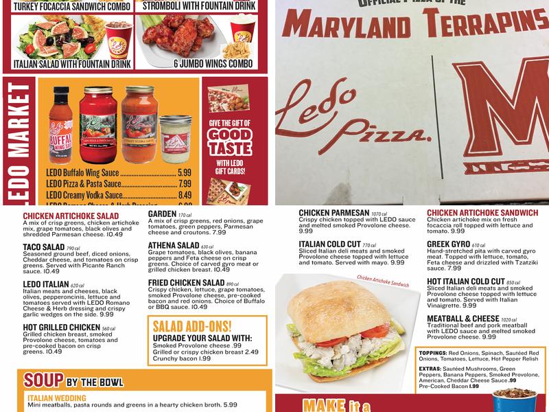Ledo Pizza Forestville, MD Menu