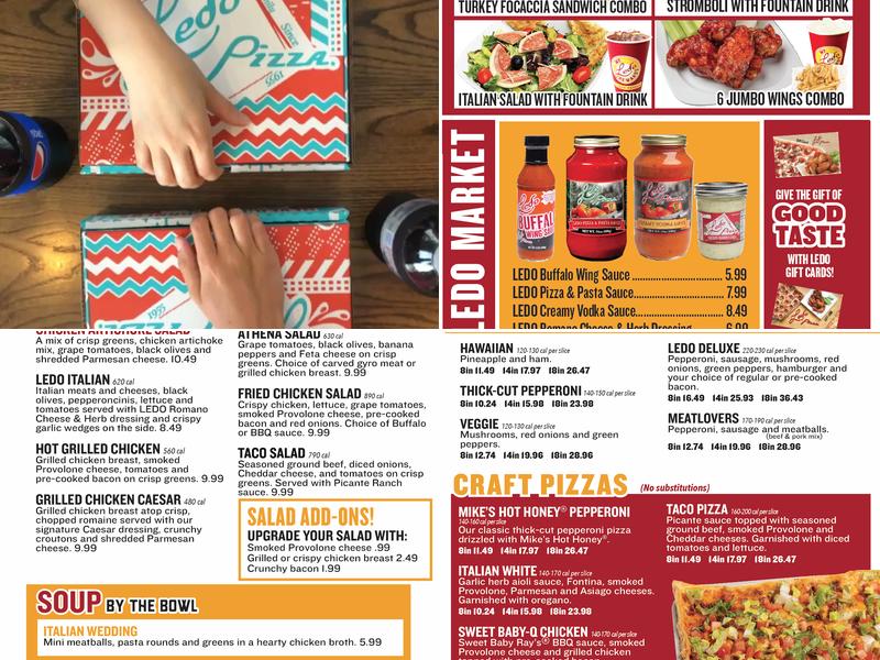 Ledo Pizza Menu