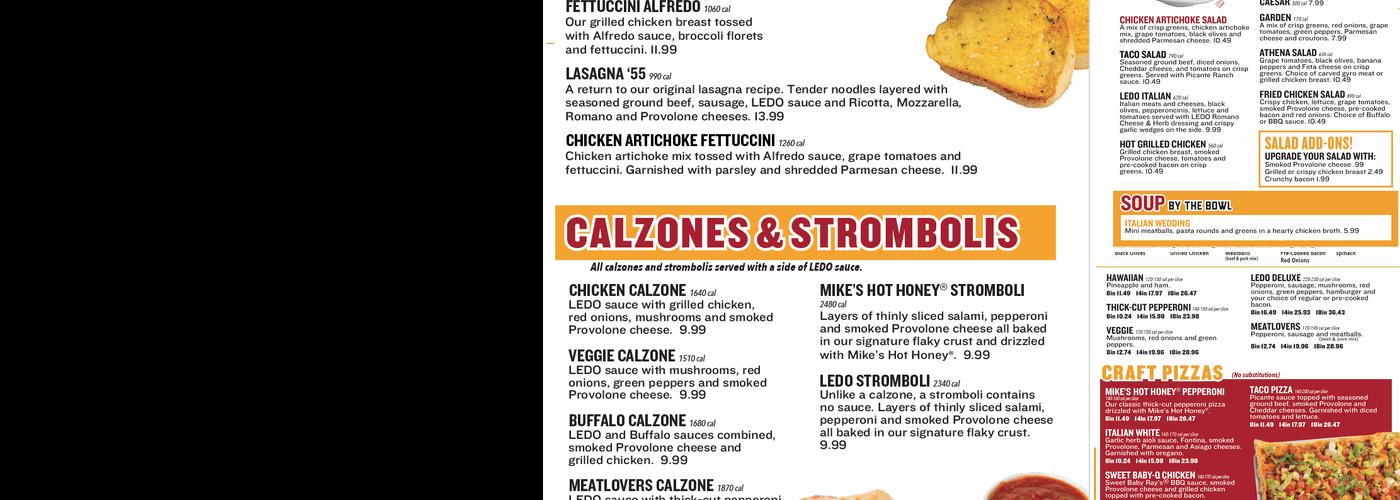 Ledo Pizza Menu
