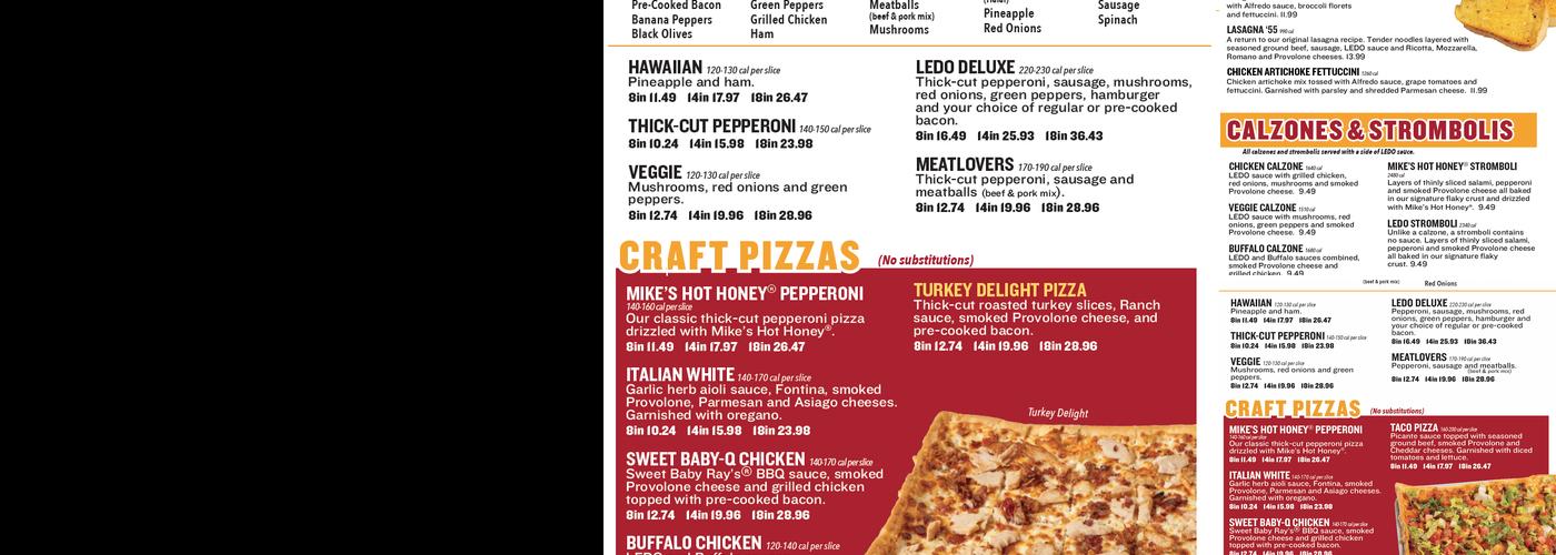 Ledo Pizza Largo, MD - Largo Plaza Menu