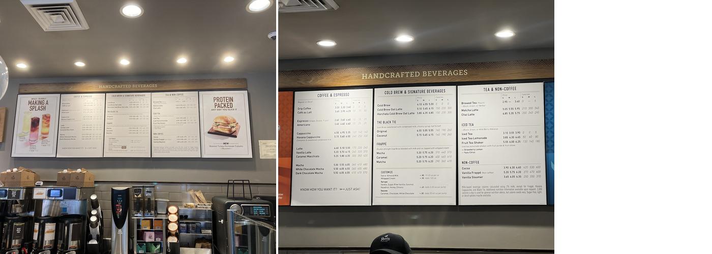 Peet's Coffee Menu