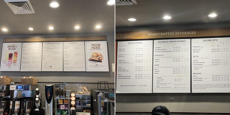 Peet's Coffee Menu
