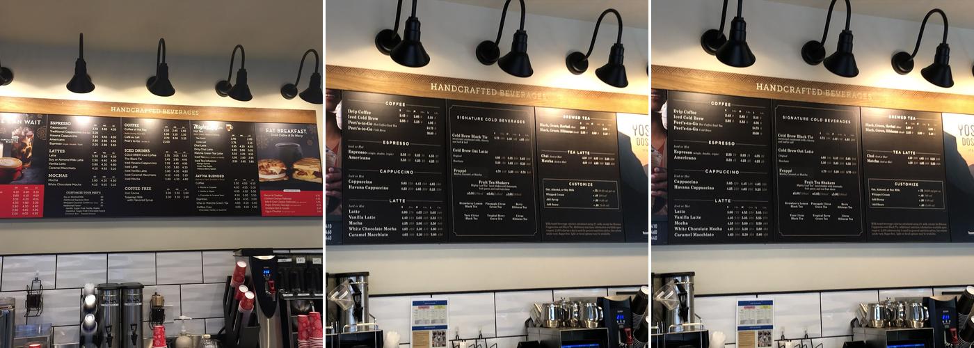 Peet's Coffee Menu