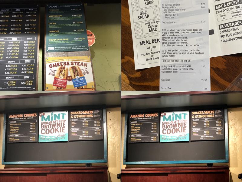 Potbelly Sandwich Shop Menu