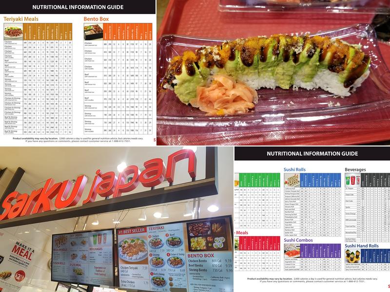 Sarku Japan Teriyaki & Sushi Express Menu