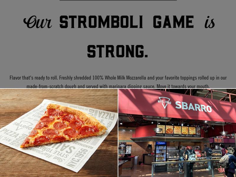 Sbarro Menu