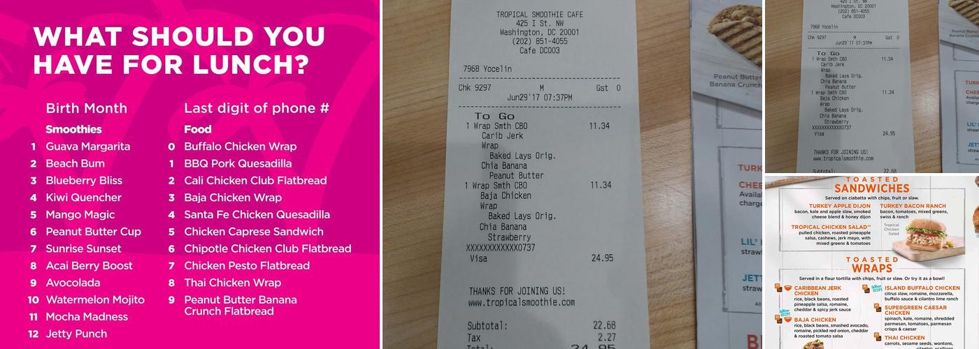 Tropical Smoothie Cafe Menu